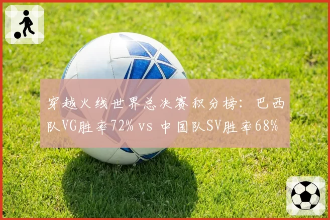 穿越火线世界总决赛积分榜：巴西队VG胜率72% vs 中国队SV胜率68%